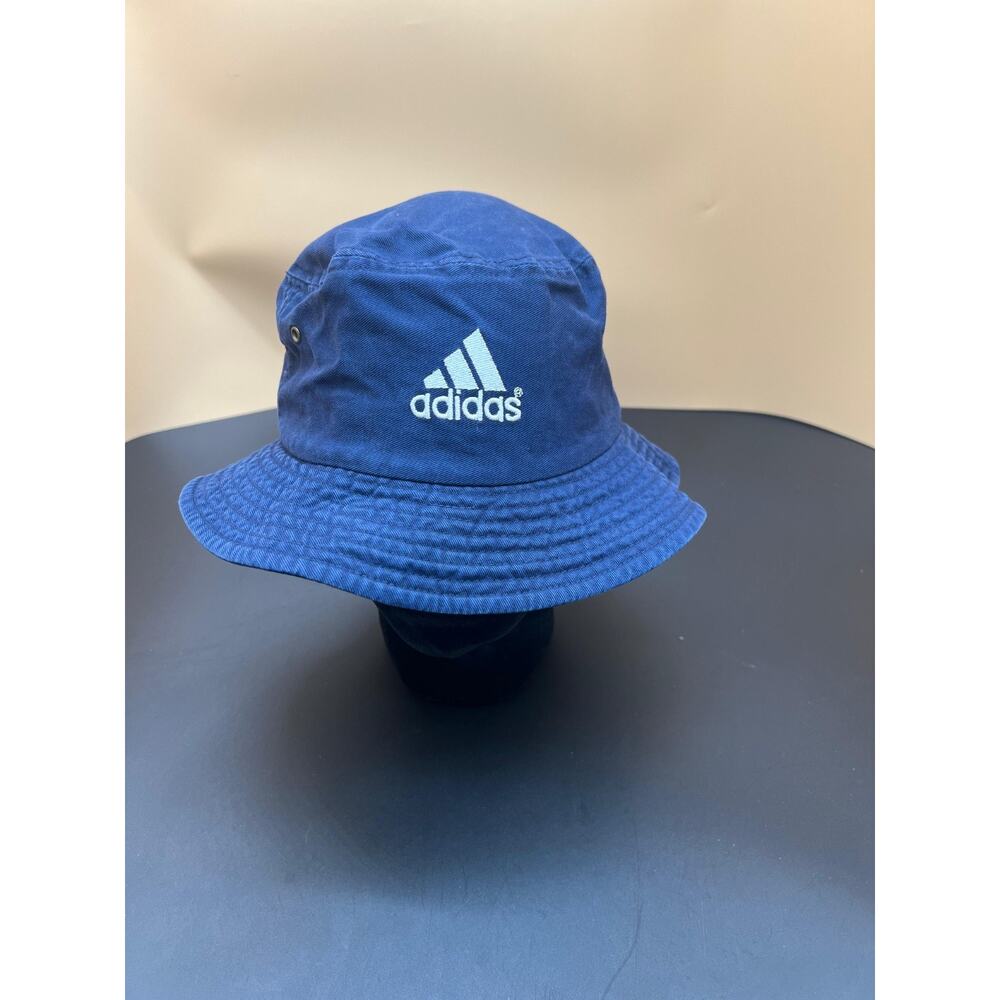 VTG Y2K Adidas Bucket Hat One Size Soccer Futbol Blokecore Navy Blue Hooligan